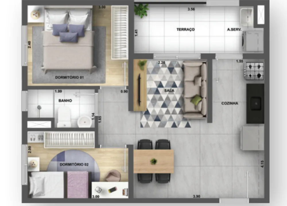Apartamento, 2 quartos, 44 m² - Foto 10