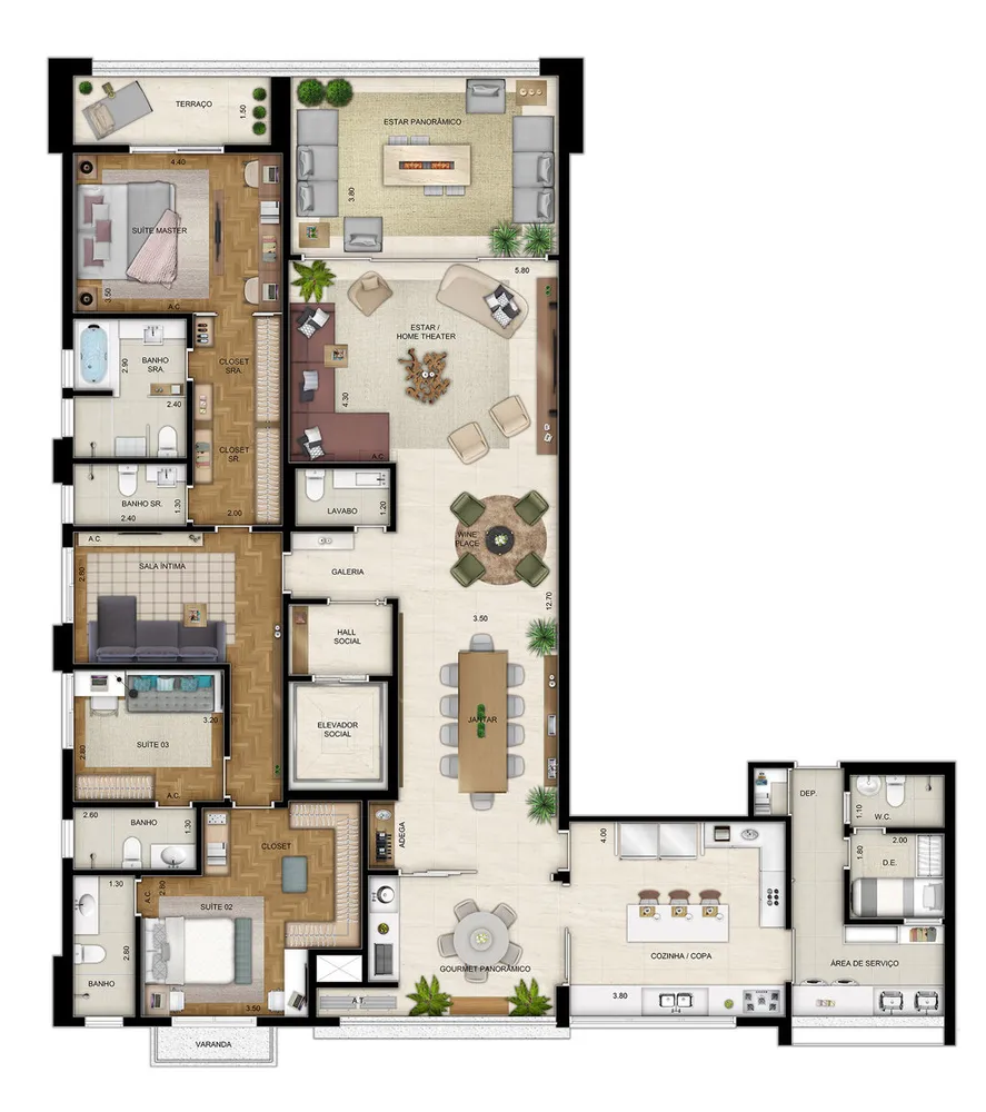 Apartamento, 4 quartos, 252 m² - Foto 16