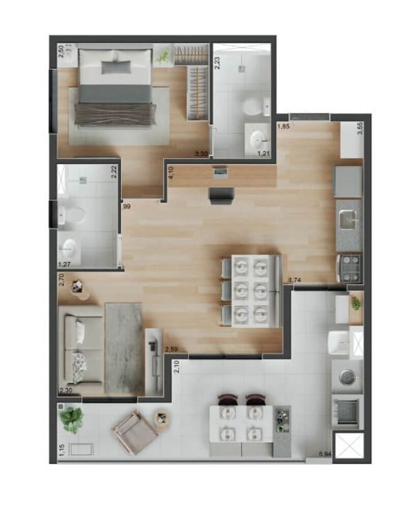 Apartamento à venda com 2 quartos, 44m² - Foto 4