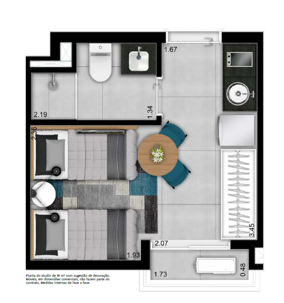 Apartamento, 1 quarto, 17 m² - Foto 14