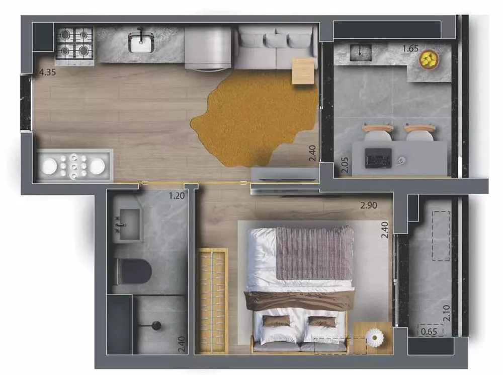 Apartamento, 2 quartos, 40 m² - Foto 2