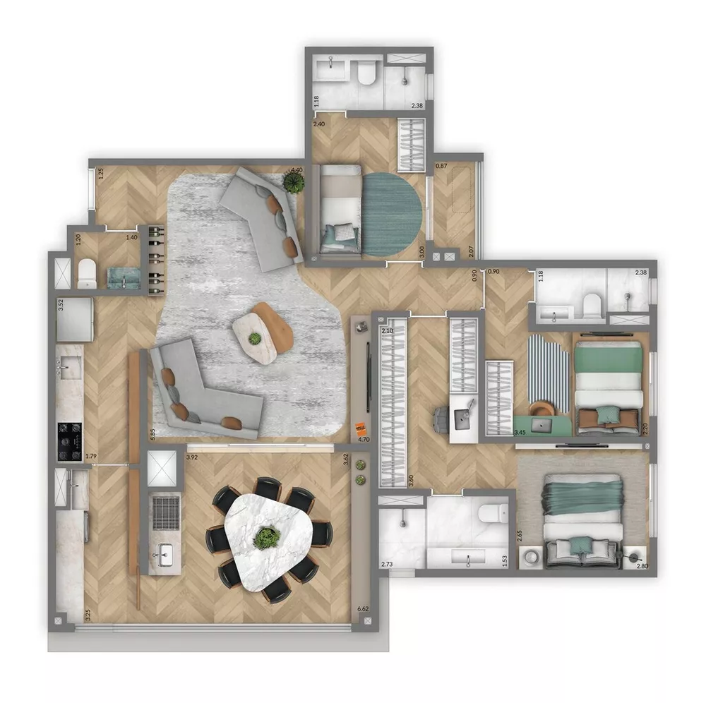 Apartamento, 2 quartos, 74 m² - Foto 5