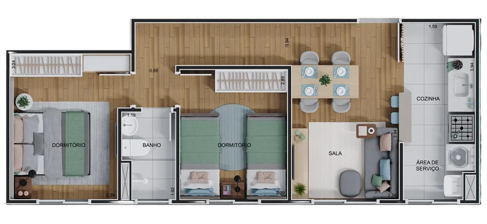 Apartamento, 2 quartos, 43 m² - Foto 15