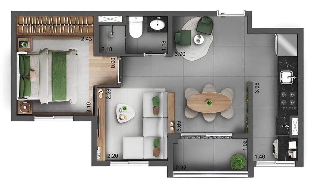 Apartamento, 2 quartos, 34 m² - Foto 14