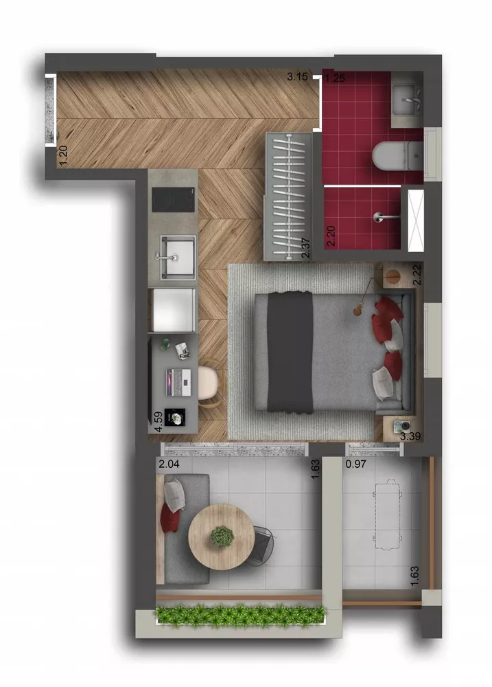 Apartamento, 1 quarto, 21 m² - Foto 4