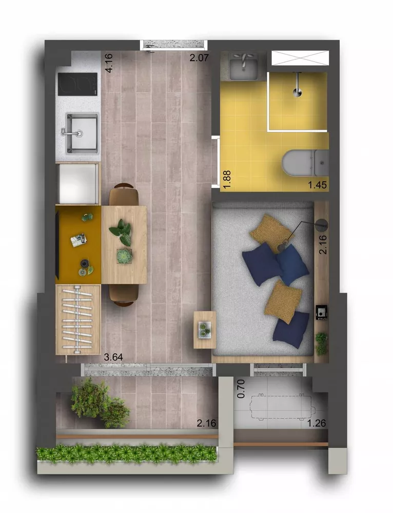 Apartamento, 1 quarto, 21 m² - Foto 7