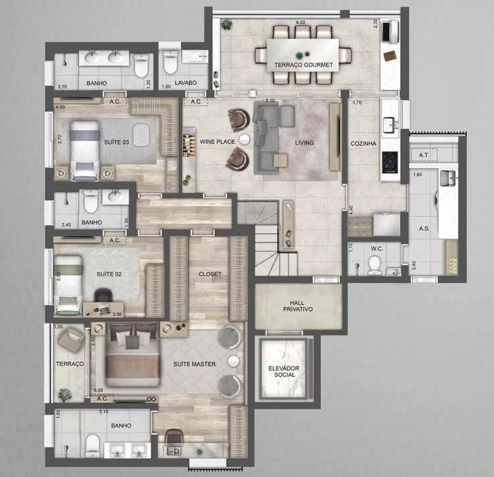 Apartamento, 3 quartos, 138 m² - Foto 1