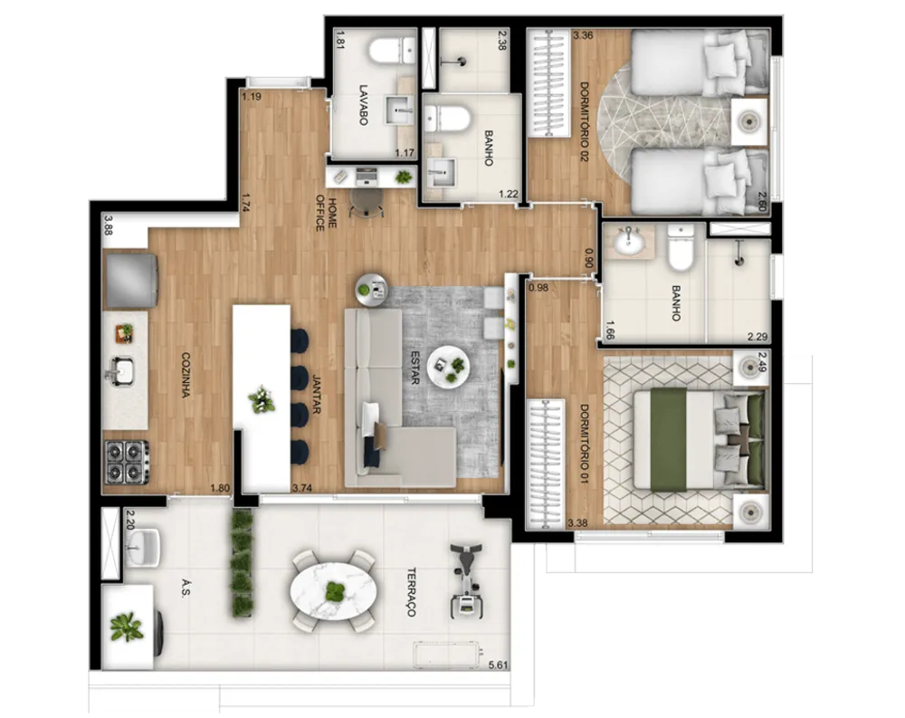 Apartamento, 2 quartos, 86 m² - Foto 11