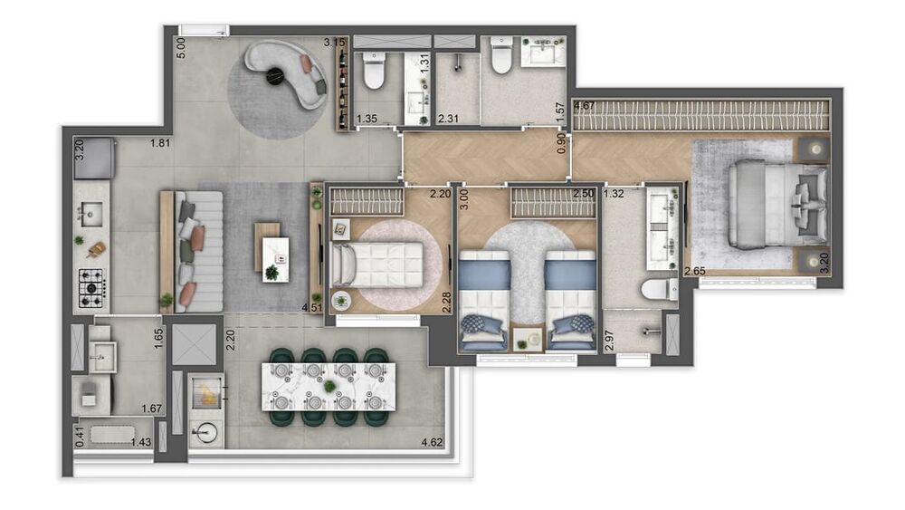 Apartamento à venda com 3 quartos, 118m² - Foto 4
