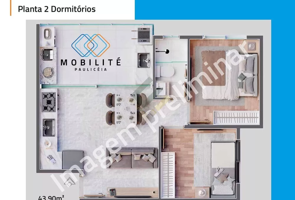 Apartamento, 2 quartos, 54 m² - Foto 3