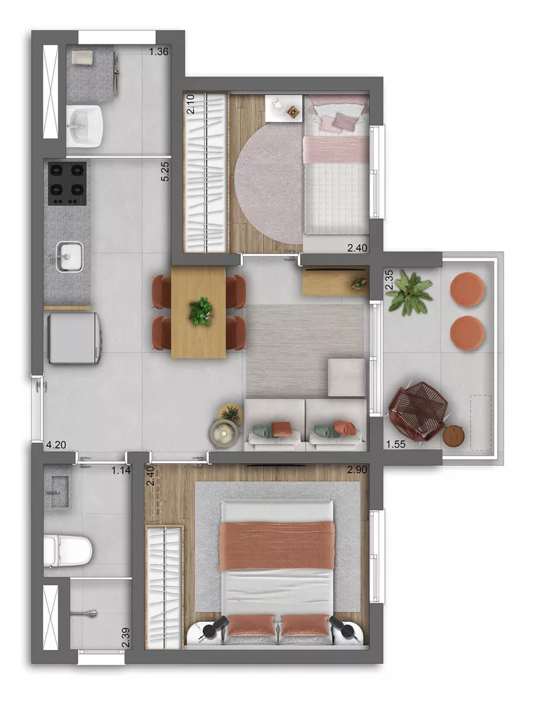 Apartamento, 2 quartos, 32 m² - Foto 15