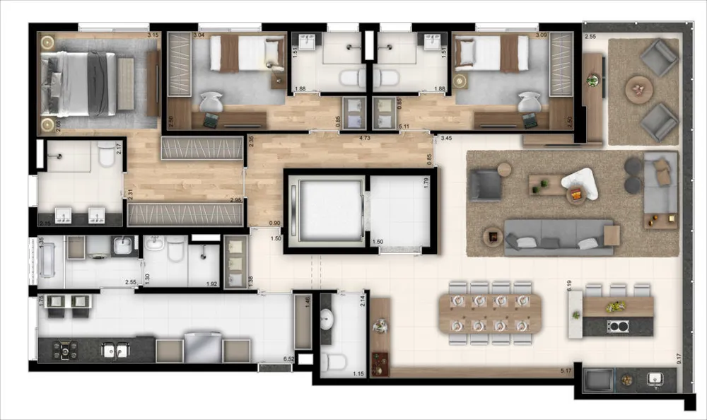 Apartamento, 3 quartos, 251 m² - Foto 7