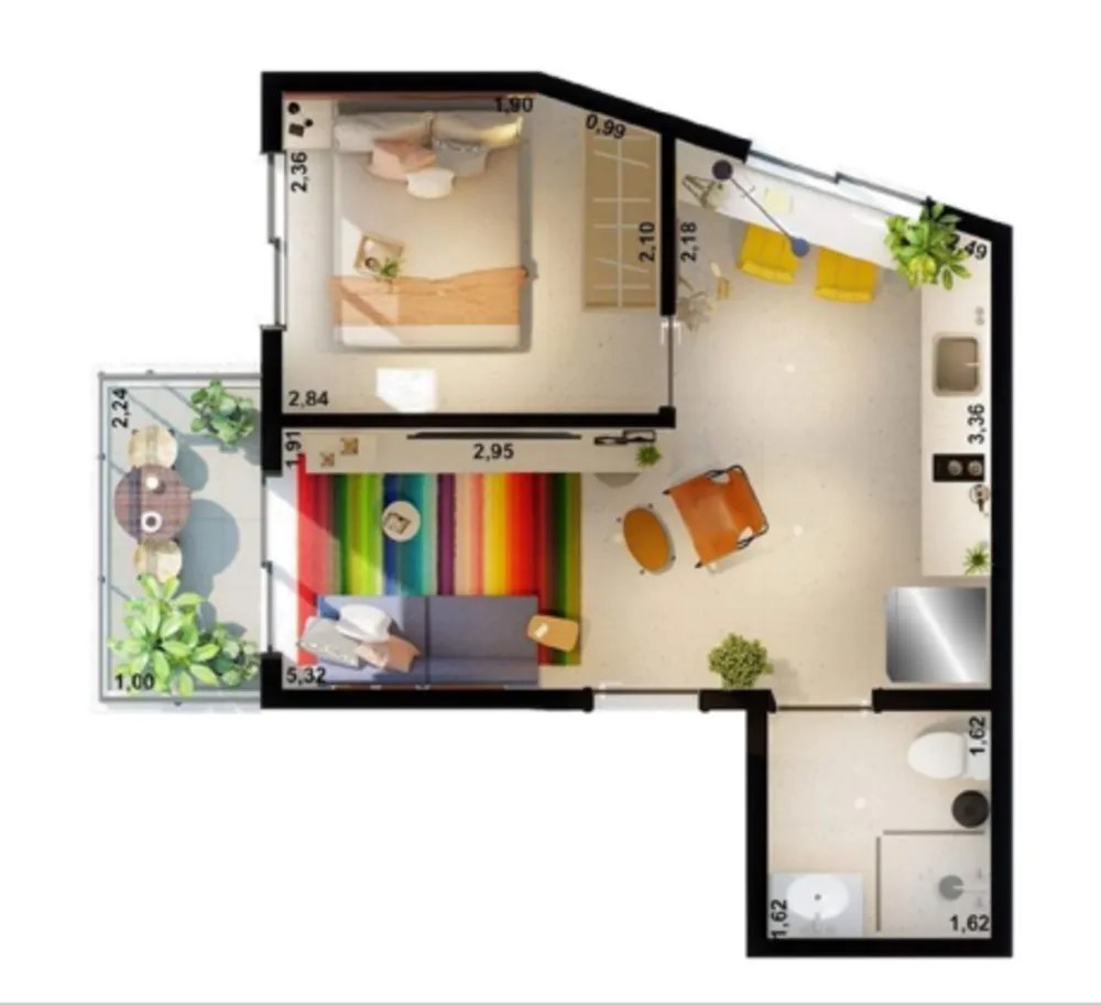 Apartamento, 1 quarto, 34 m² - Foto 1