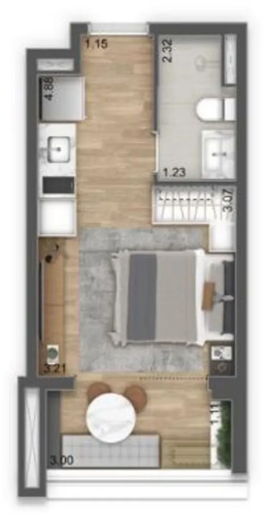 Apartamento, 1 quarto, 24 m² - Foto 3