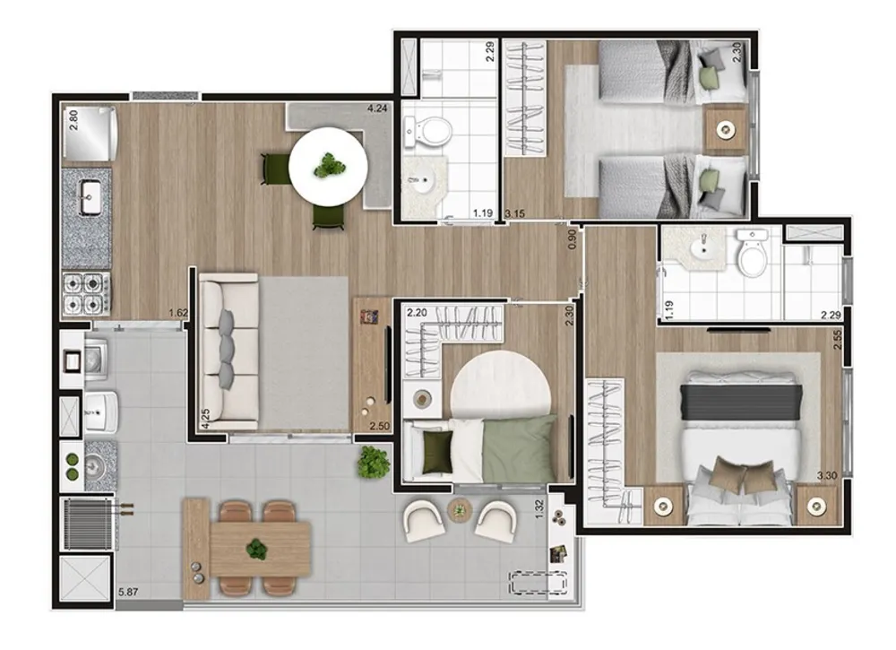 Apartamento, 2 quartos, 57 m² - Foto 25