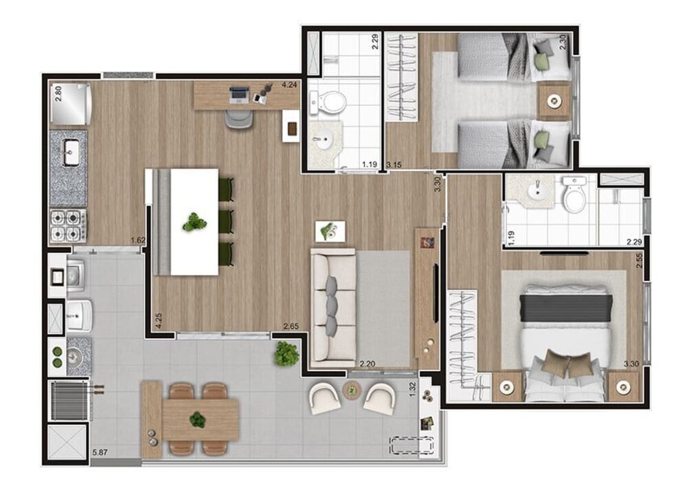 Apartamento, 2 quartos, 54 m² - Foto 12