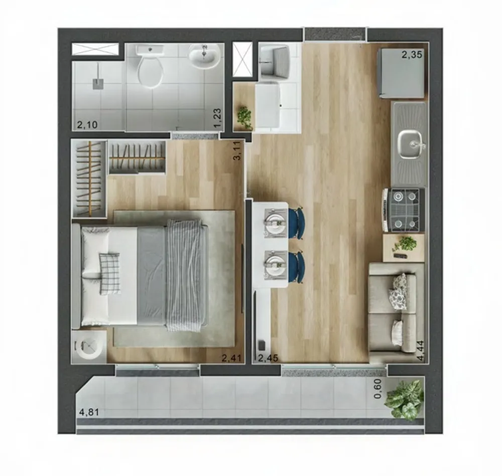 Apartamento, 1 quarto, 28 m² - Foto 14
