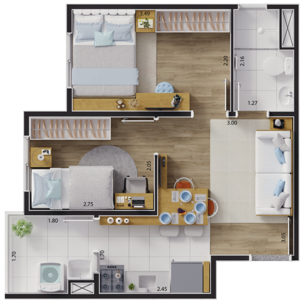 Apartamento, 2 quartos, 33 m² - Foto 1