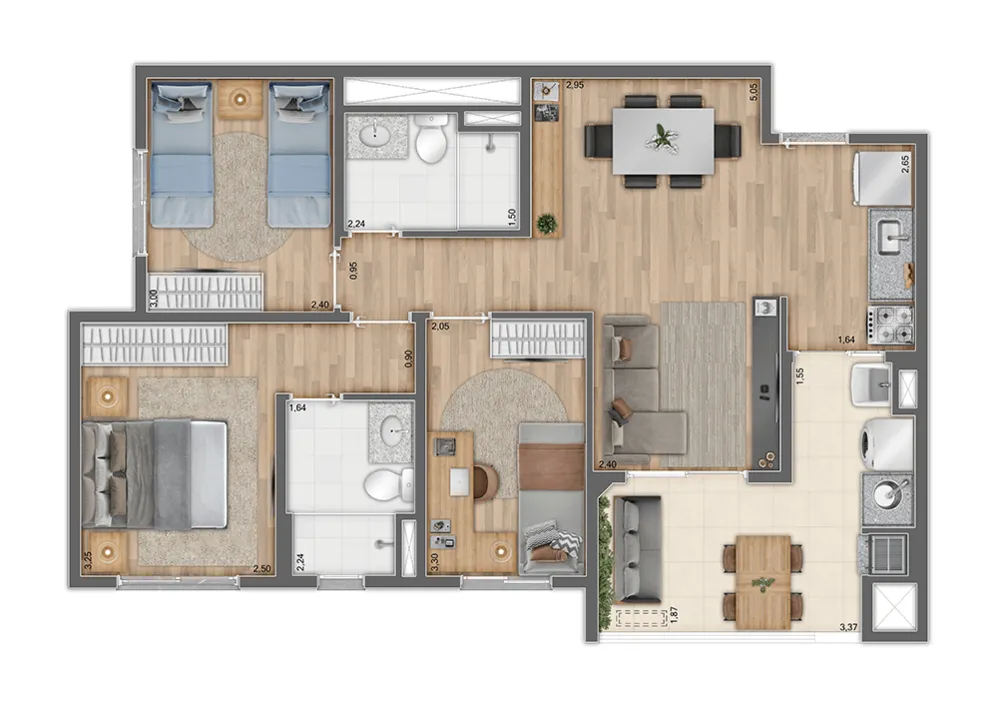 Apartamento, 2 quartos, 57 m² - Foto 12