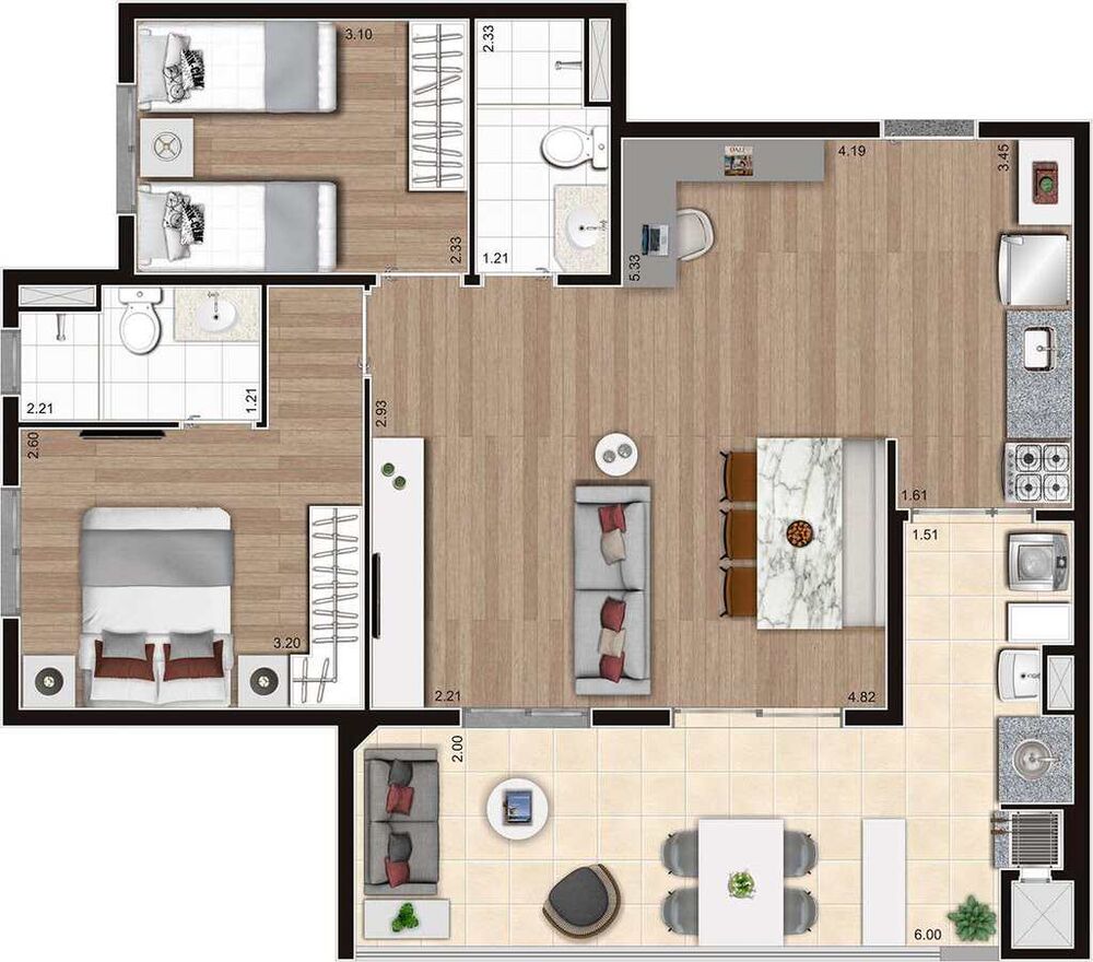 Apartamento, 3 quartos, 76 m² - Foto 9