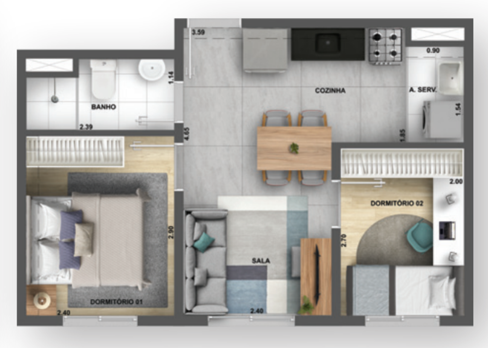 Apartamento, 1 quarto, 35 m² - Foto 4