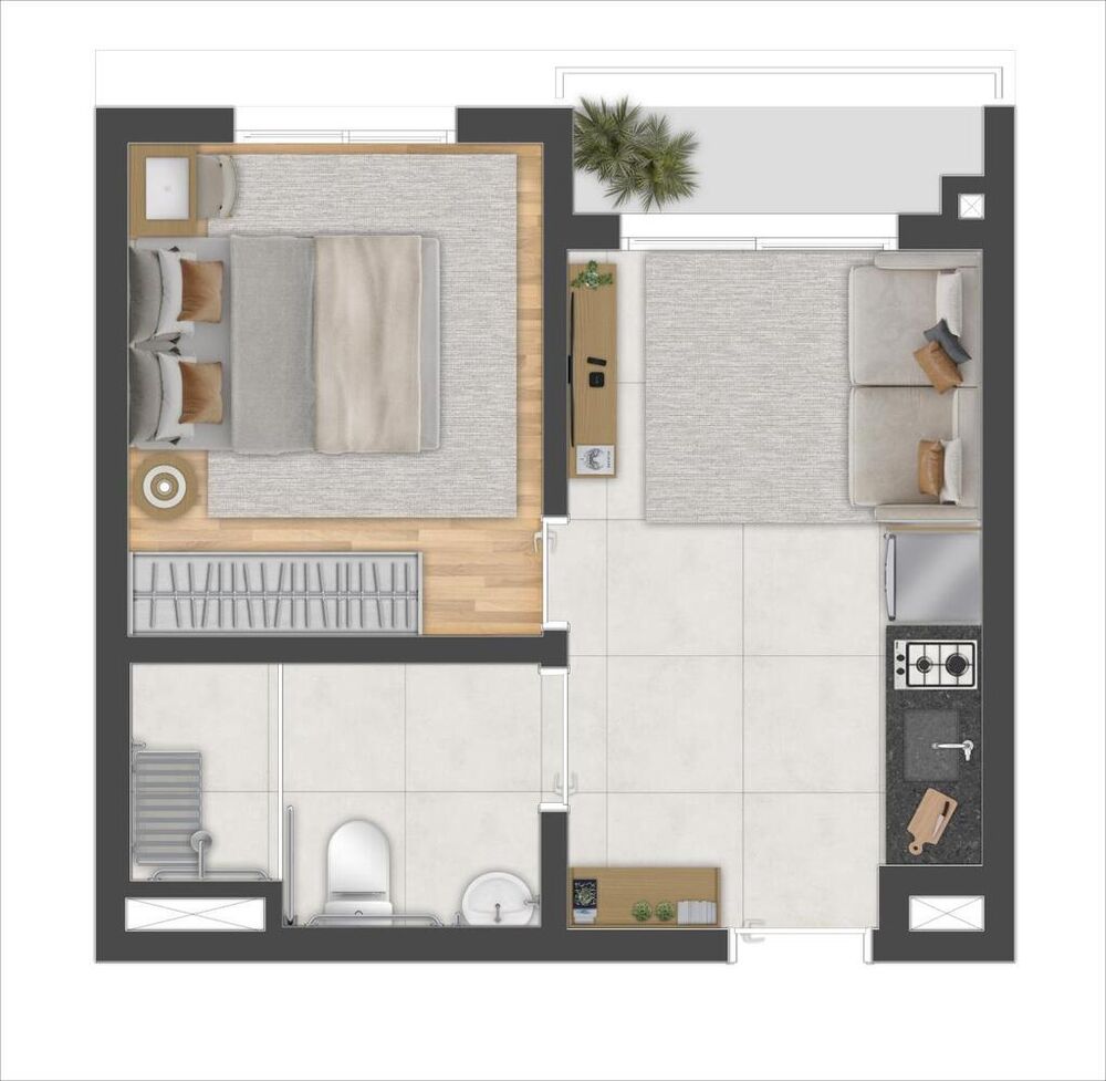 Apartamento, 1 quarto, 31 m² - Foto 3