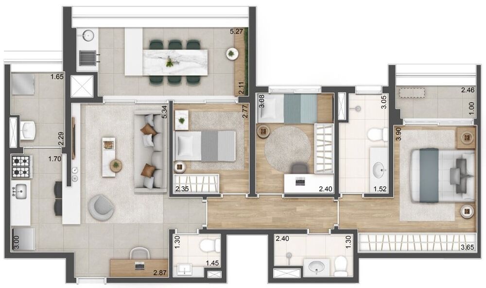 Apartamento, 3 quartos, 148 m² - Foto 2