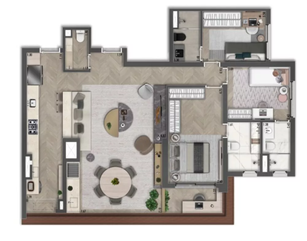 Apartamento, 3 quartos, 141 m² - Foto 2