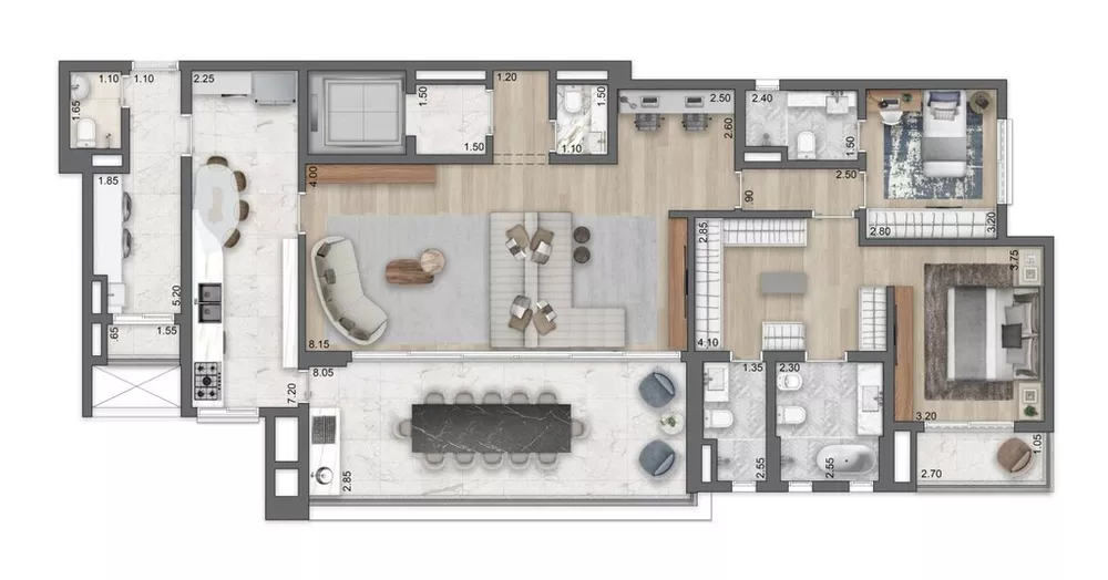 Apartamento, 4 quartos, 273 m² - Foto 2