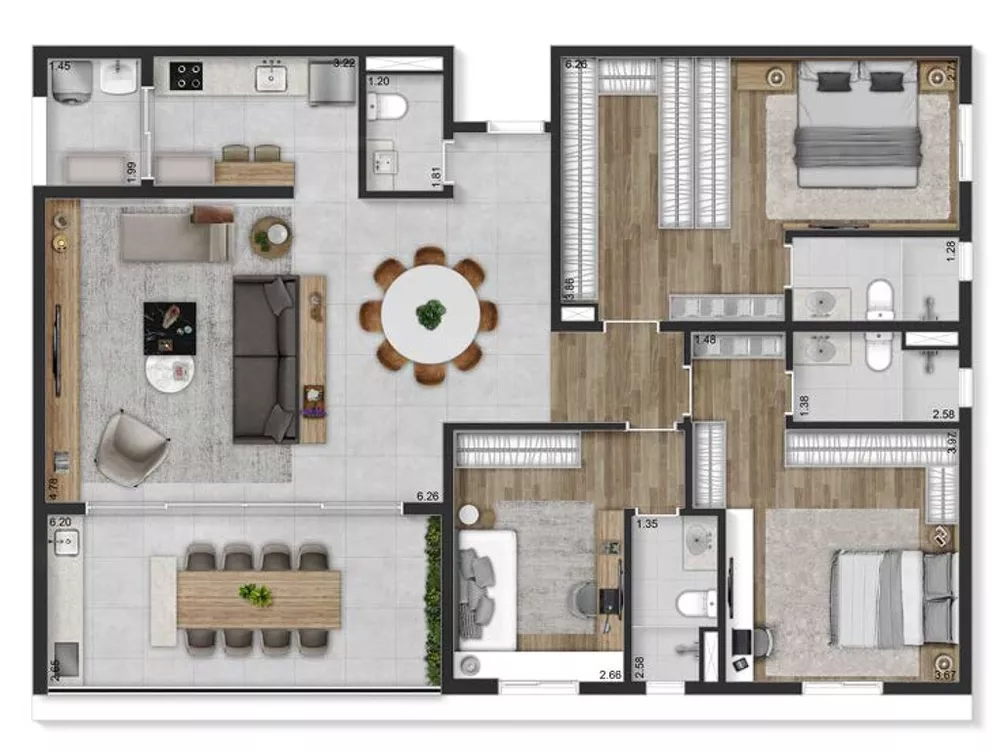 Apartamento, 3 quartos, 135 m² - Foto 3