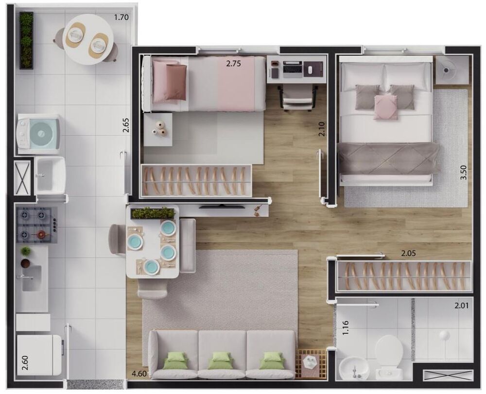 Apartamento, 2 quartos, 33 m² - Foto 1