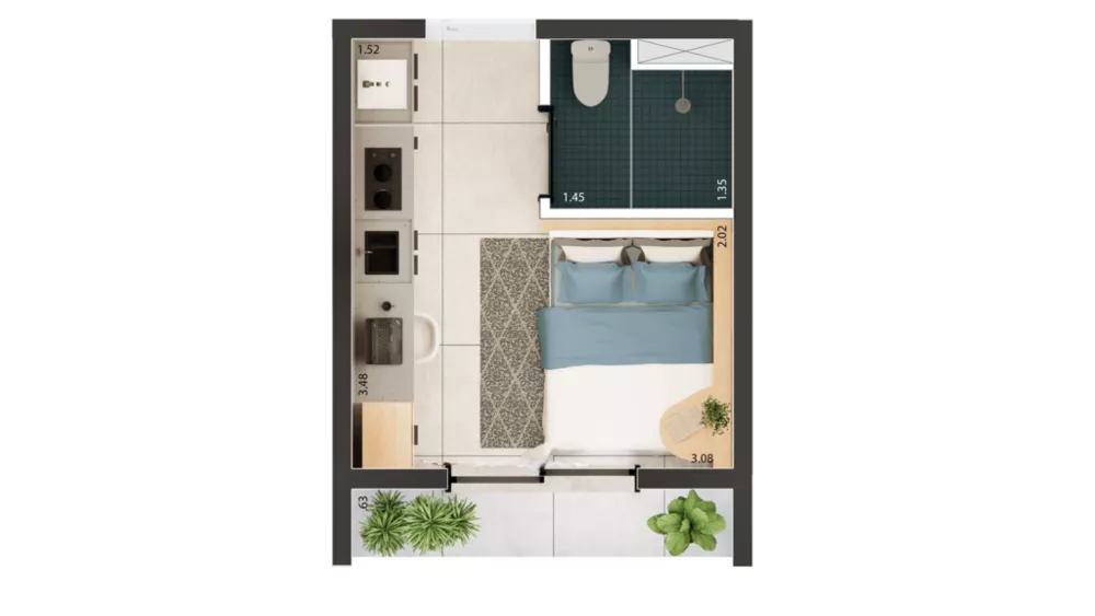 Apartamento, 1 quarto, 24 m² - Foto 12