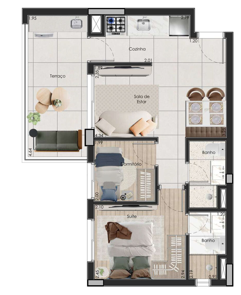 Apartamento, 2 quartos, 53 m² - Foto 8
