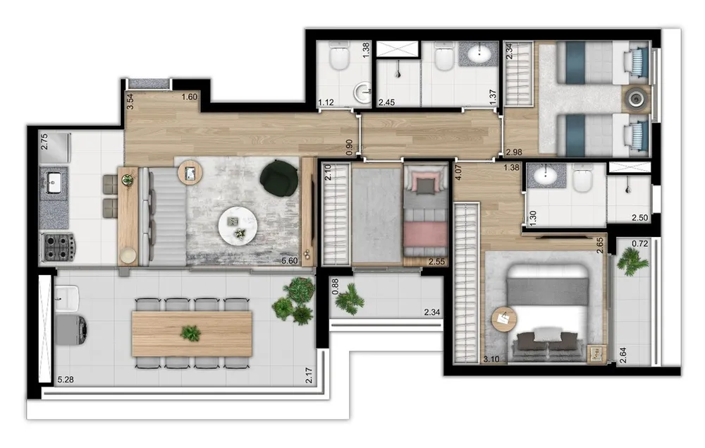 Apartamento, 2 quartos, 56 m² - Foto 12
