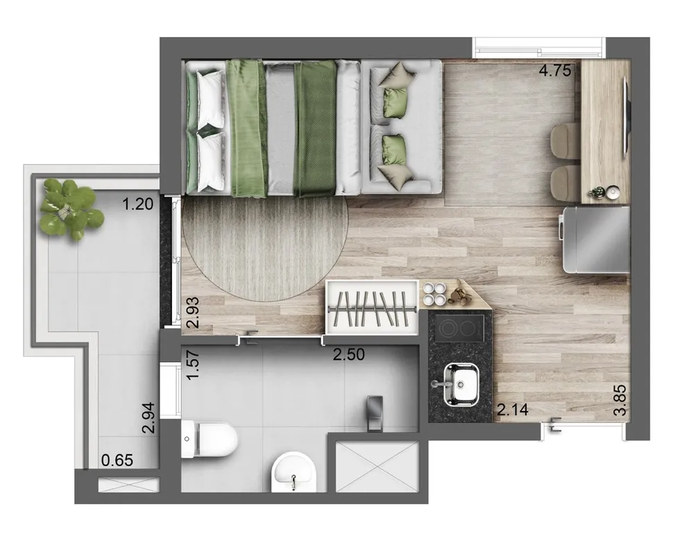 Apartamento, 1 quarto, 43 m² - Foto 8