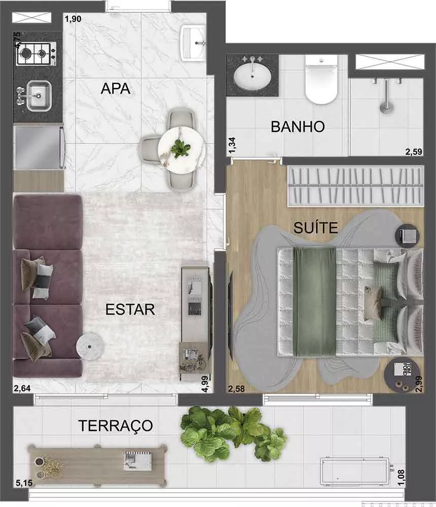 Apartamento, 1 quarto, 28 m² - Foto 15