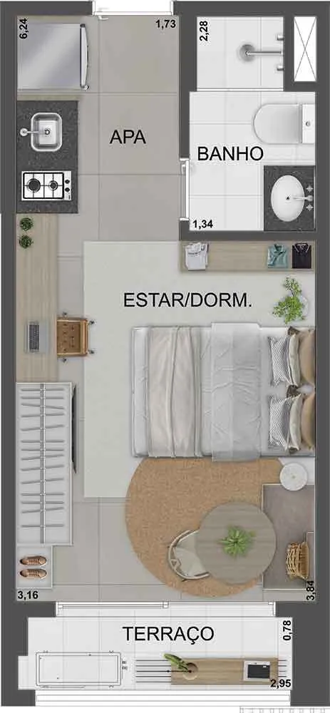 Apartamento, 1 quarto, 28 m² - Foto 32