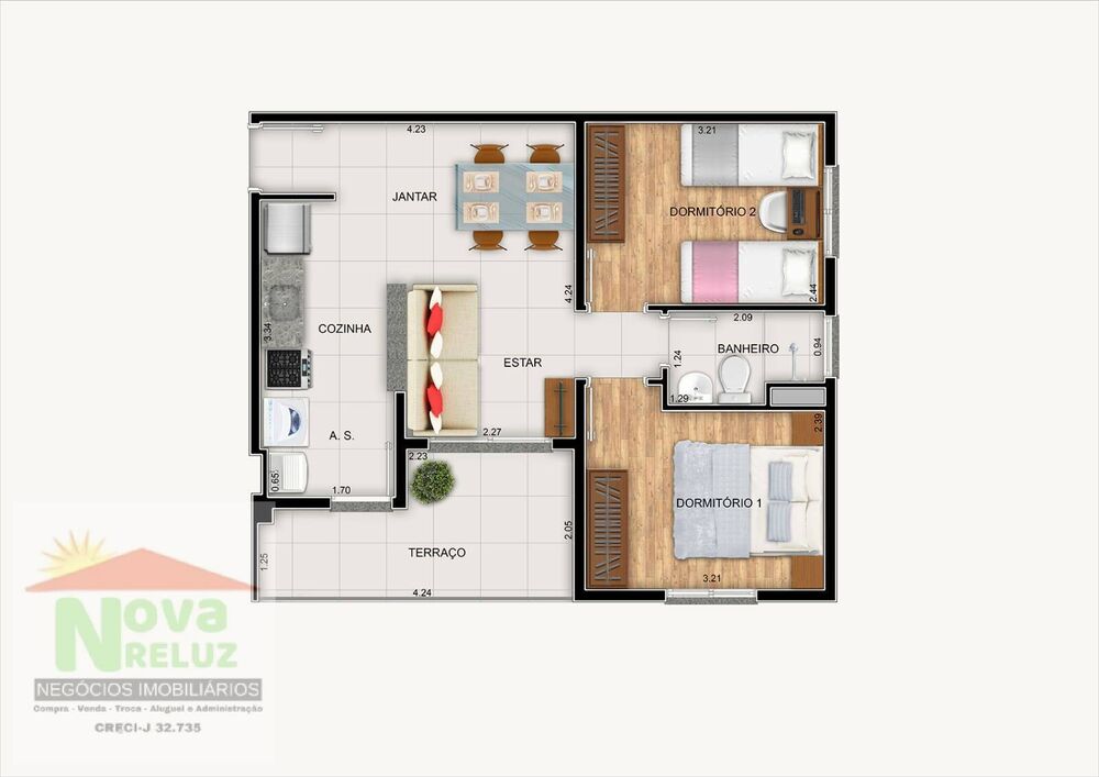 Apartamento à venda com 2 quartos - Foto 3