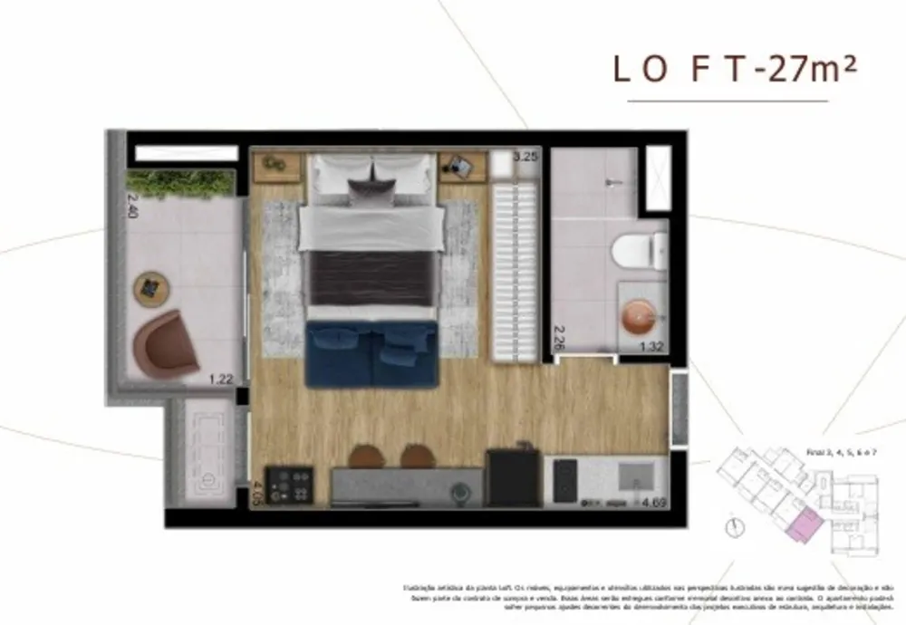 Apartamento, 1 quarto, 26 m² - Foto 2