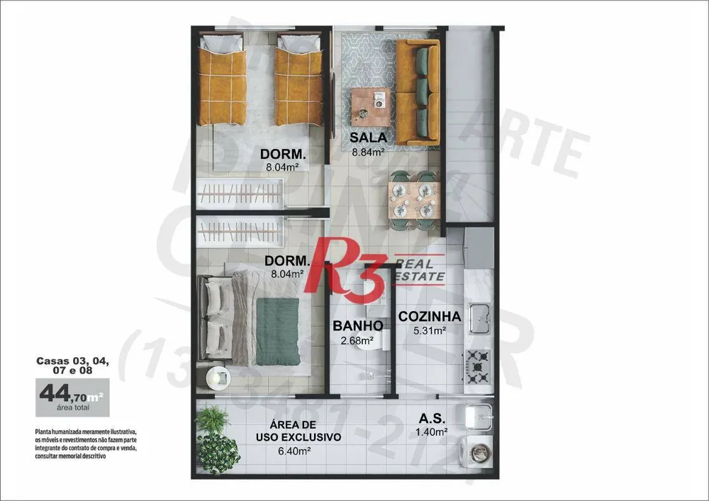 Sobrado, 2 quartos, 47 m² - Foto 2
