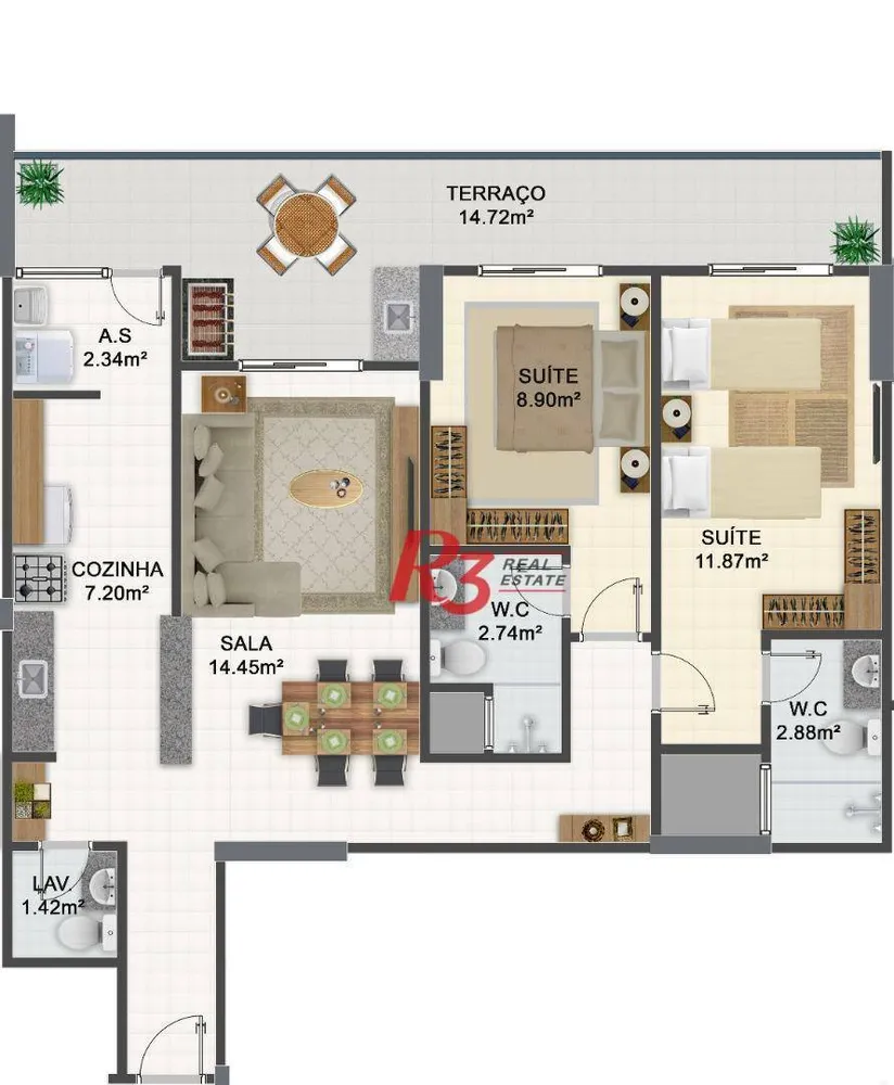 Apartamento, 2 quartos, 84 m² - Foto 3