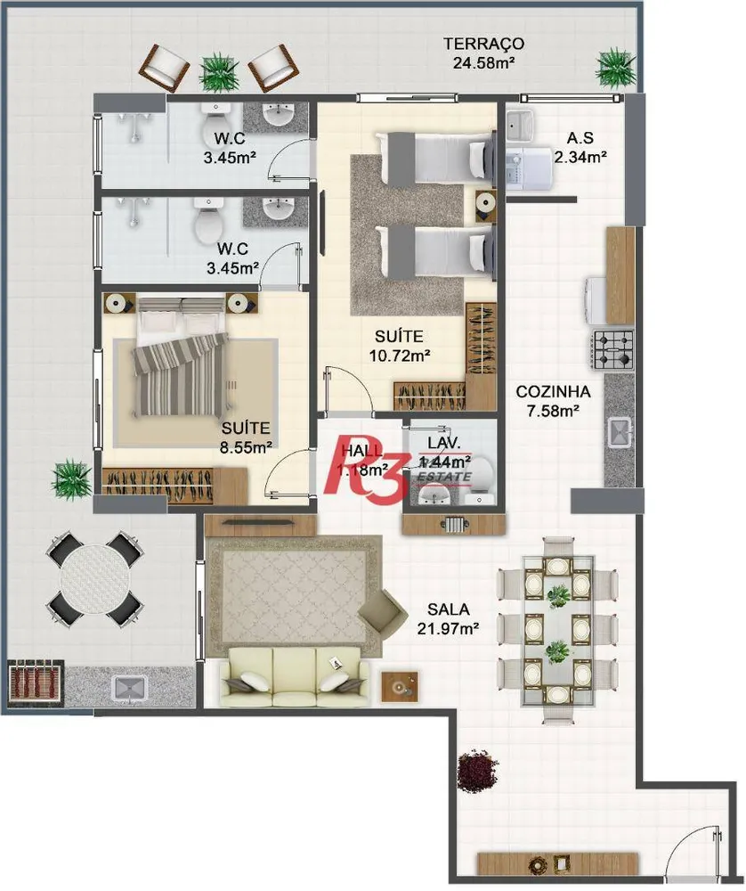 Apartamento, 2 quartos, 96 m² - Foto 3