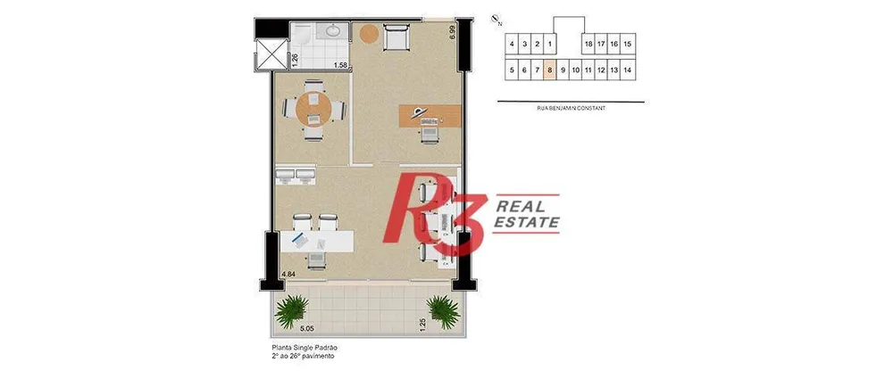 Sala-Conjunto, 46 m² - Foto 2