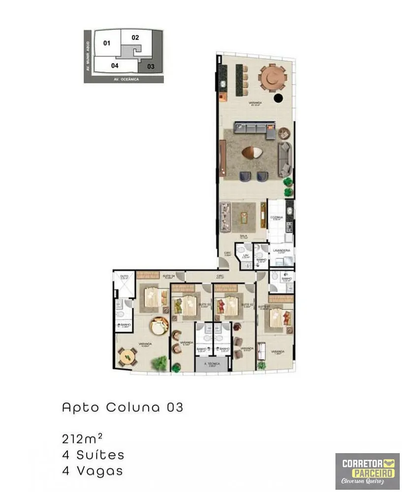 Apartamento, 4 quartos, 212 m² - Foto 2