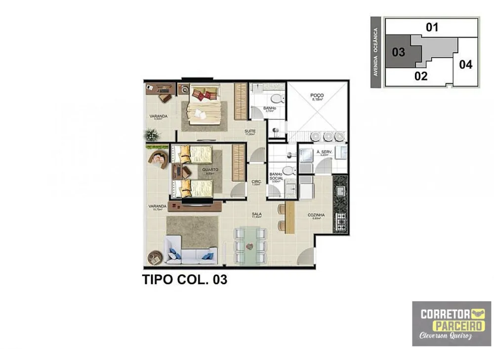 Apartamento, 2 quartos, 74 m² - Foto 2