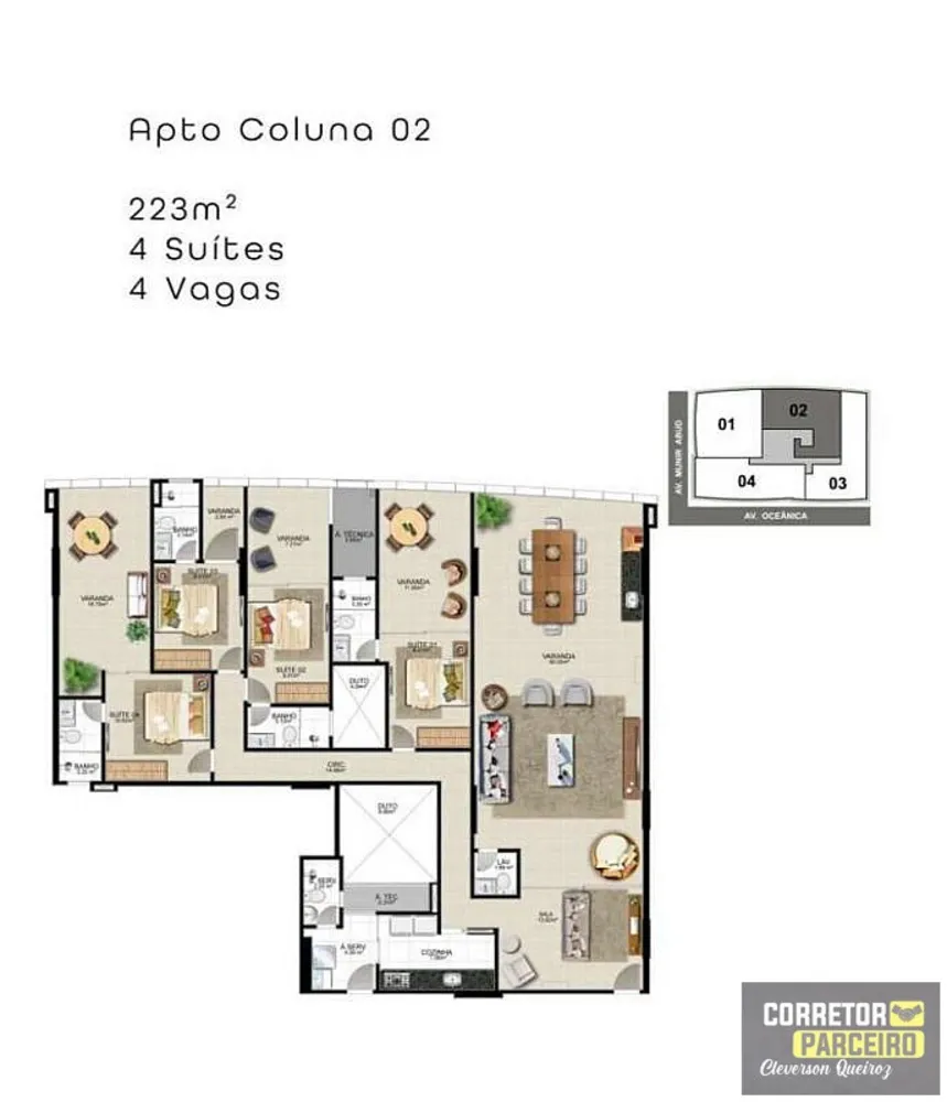 Apartamento, 4 quartos, 223 m² - Foto 1