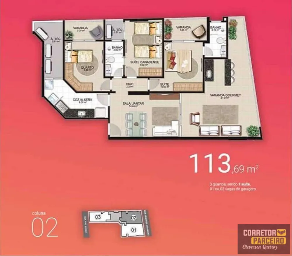 Apartamento, 3 quartos, 114 m² - Foto 2