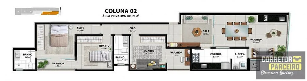 Apartamento, 3 quartos, 101 m² - Foto 6