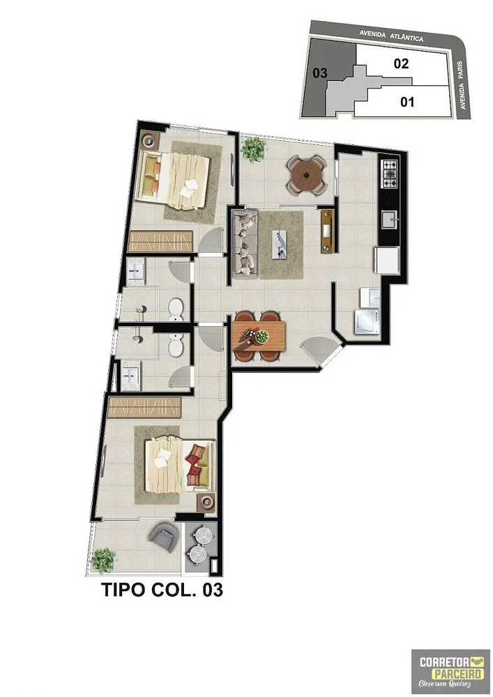 Apartamento, 2 quartos, 71 m² - Foto 1