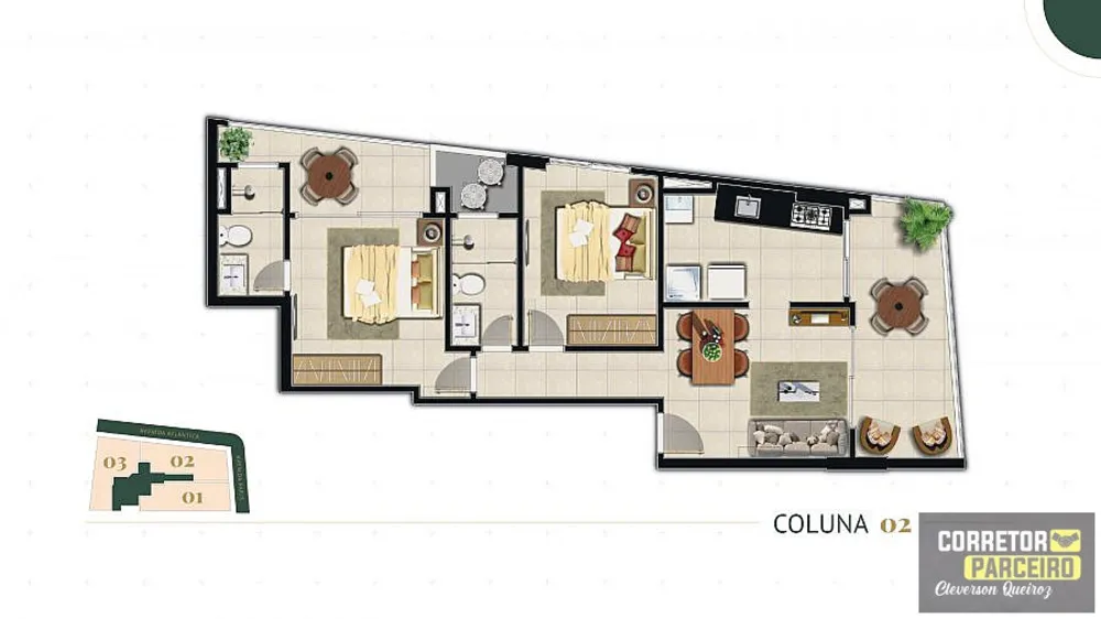 Apartamento, 2 quartos, 72 m² - Foto 2